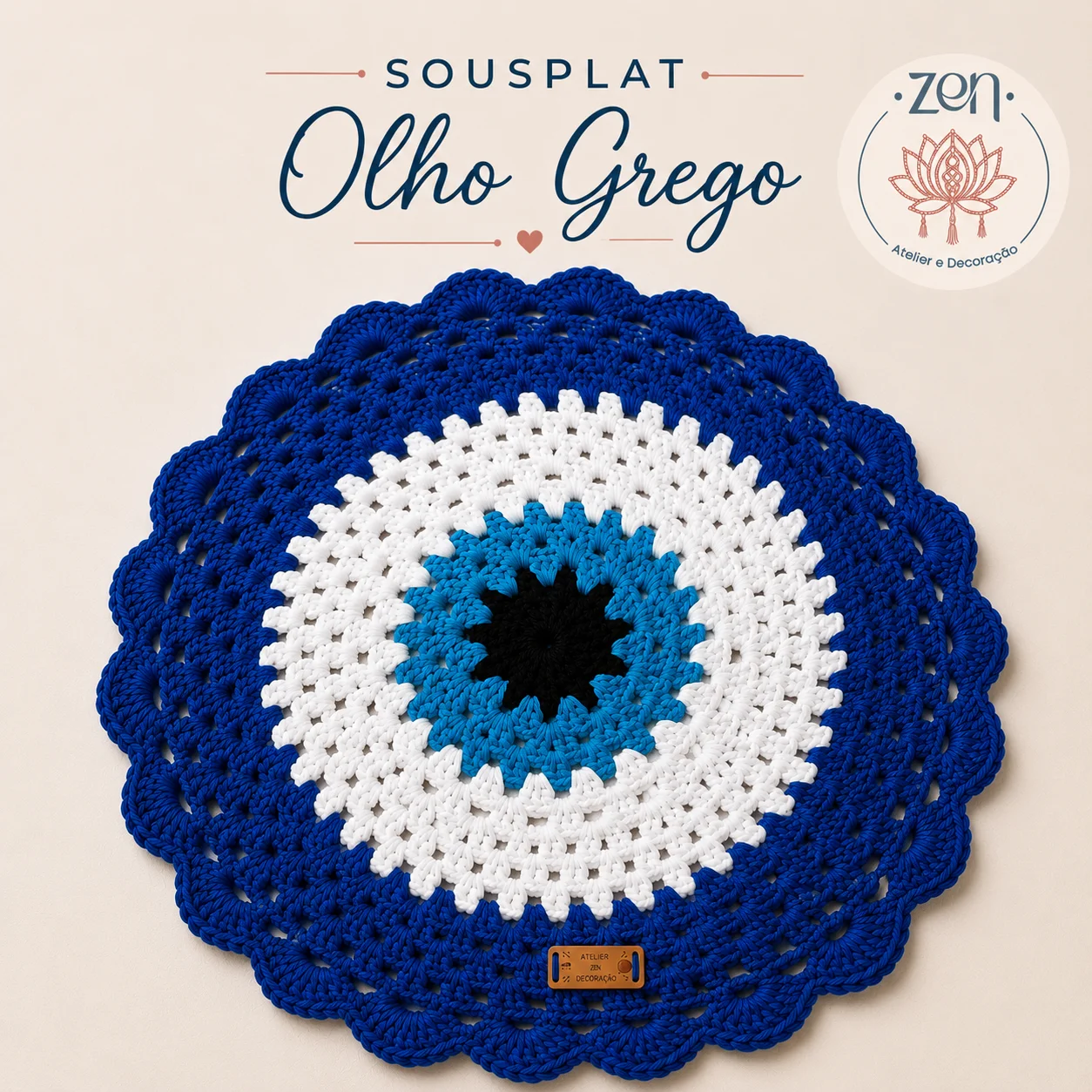 Sousplat Olho Grego Proteção e Elegância